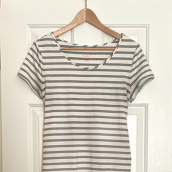 Black and white Striped Maternity Midi Dress Isabel Maternity Size M - Picture 2 of 5